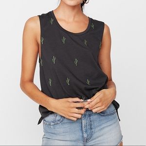 Express Cacti Embroidery Muscle Tank